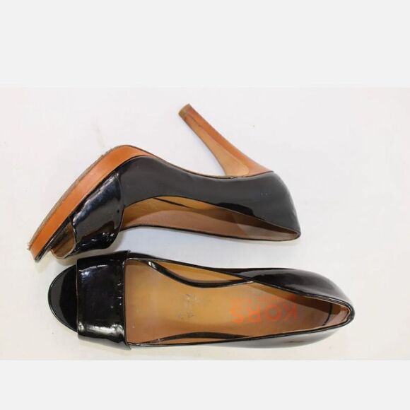 Michael Kors 7.5M Black Peep Toe Pump Heels. - Picture 1 of 8
